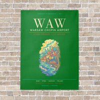 Thumbnail for Warsaw Chopin Airport WAW - Canvas Framed - Green