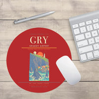 Thumbnail for Grimsey Airport GRY Mouse-Pad Round - Red