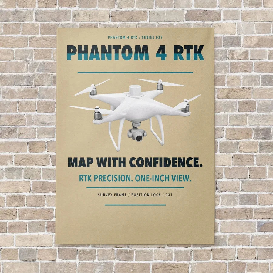 DJI Phantom 4 RTK vertical canvas print - no frame - beige background