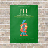 Thumbnail for Pittsburgh International Airport PIT - Canvas Framed - Green