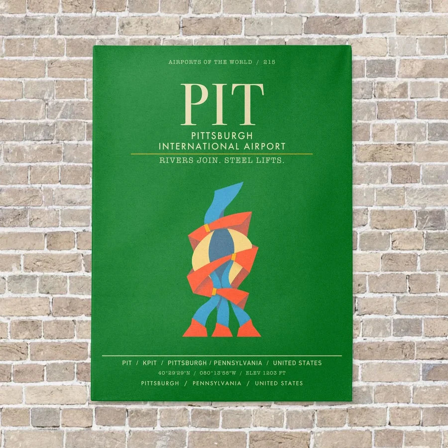 Pittsburgh International Airport PIT - Canvas Framed - Green