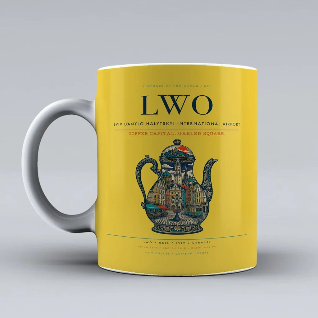 Lviv Danylo Halytskyi International Airport LWO Mug - Yellow