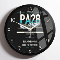 Thumbnail for Piper PA-28 Cherokee design on black framed wall clock
