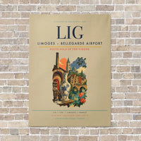 Thumbnail for Limoges – Bellegarde Airport LIG vertical canvas print - no frame - beige background