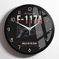 Thumbnail for F-117A Nighthawk design on black framed wall clock