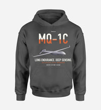 Thumbnail for MQ-1C Gray Eagle ER design on dark gray double-side hoodie, single-side print