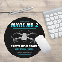 Thumbnail for DJI Mavic Air 2 design on black round mouse pad