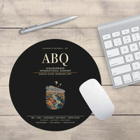 Thumbnail for Albuquerque International Sunport (ABQ) design on black round mouse pad