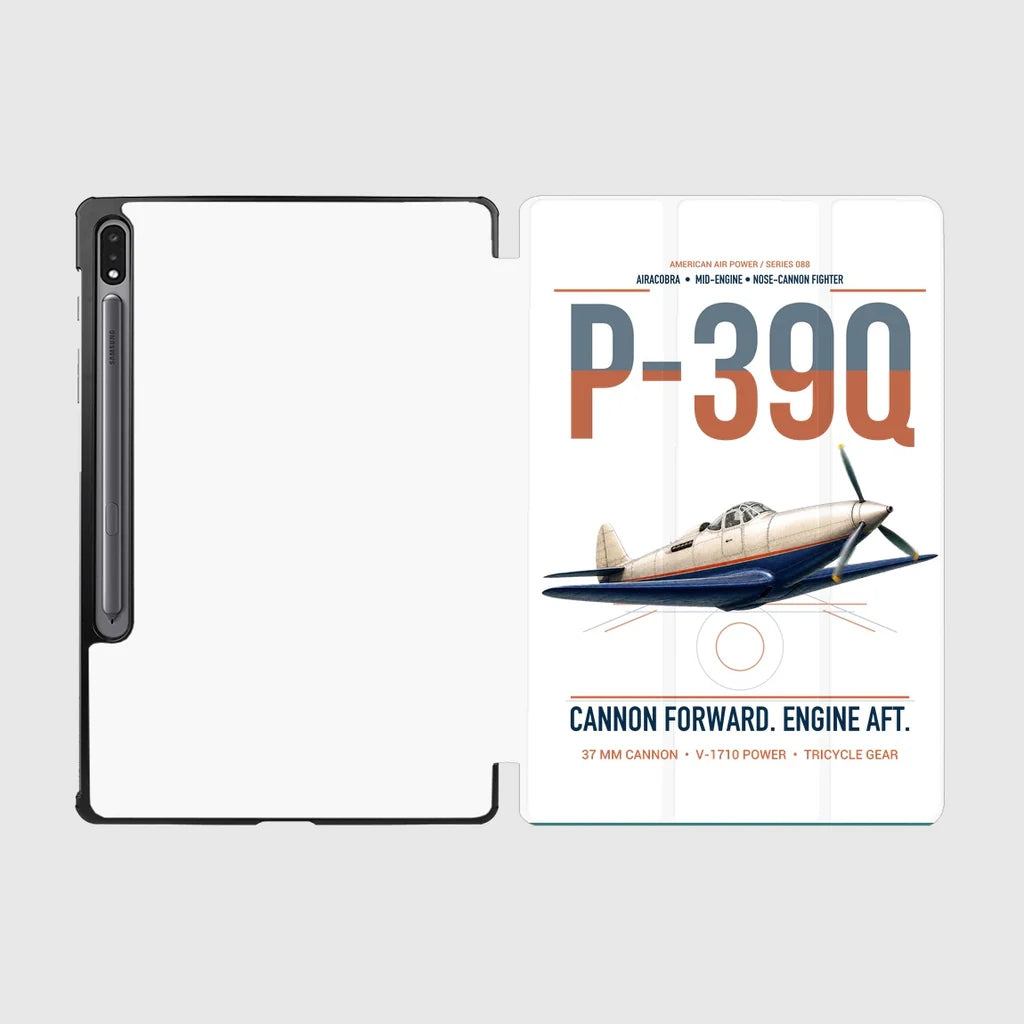 P-39Q Airacobra design on white samsung tablet tablet case