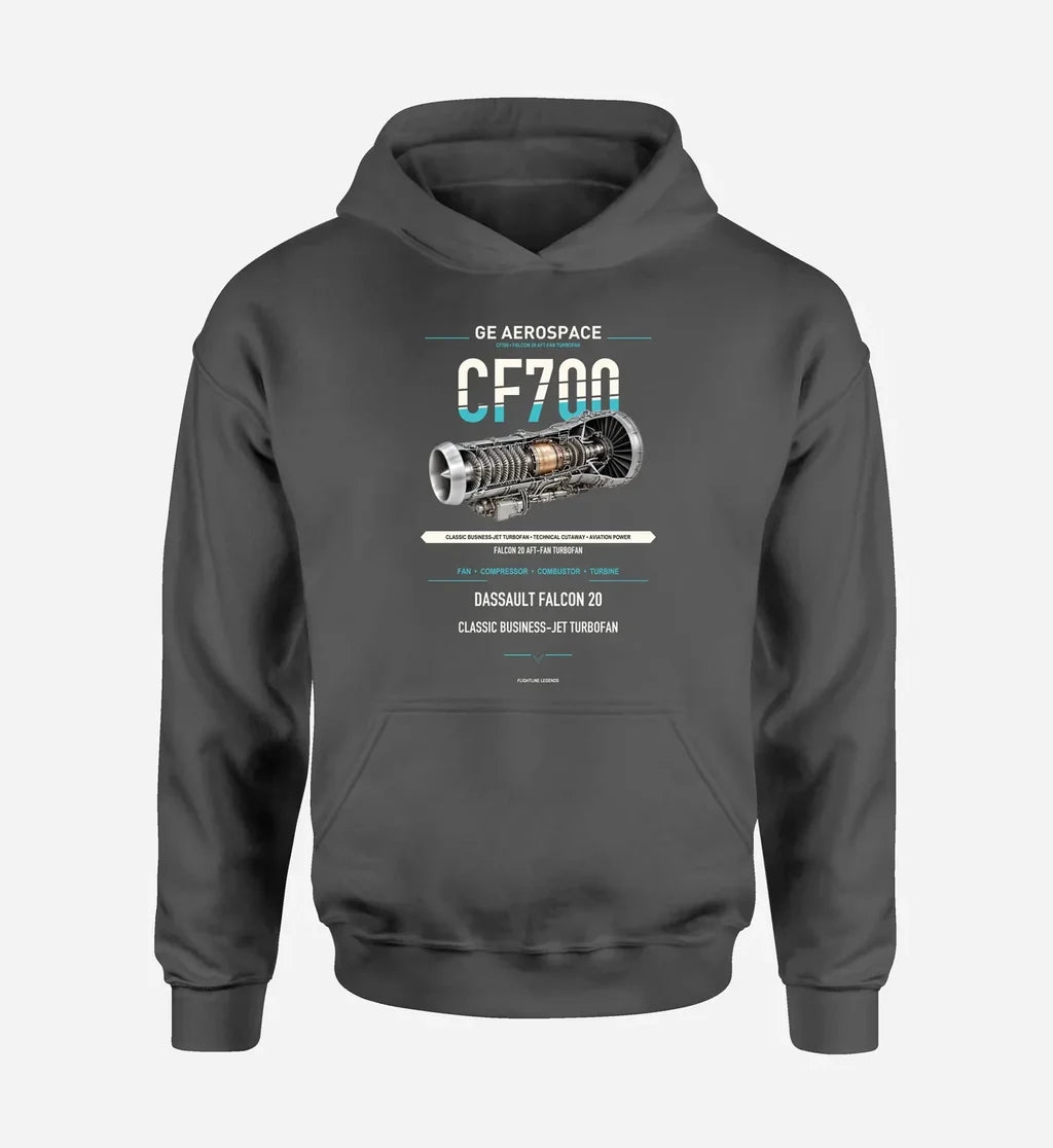 CF700 design on dark gray hoodie single side