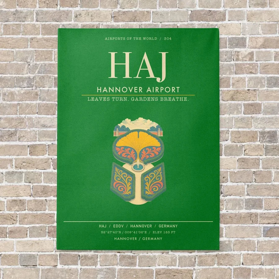 Hannover Airport HAJ - Canvas Framed - Green