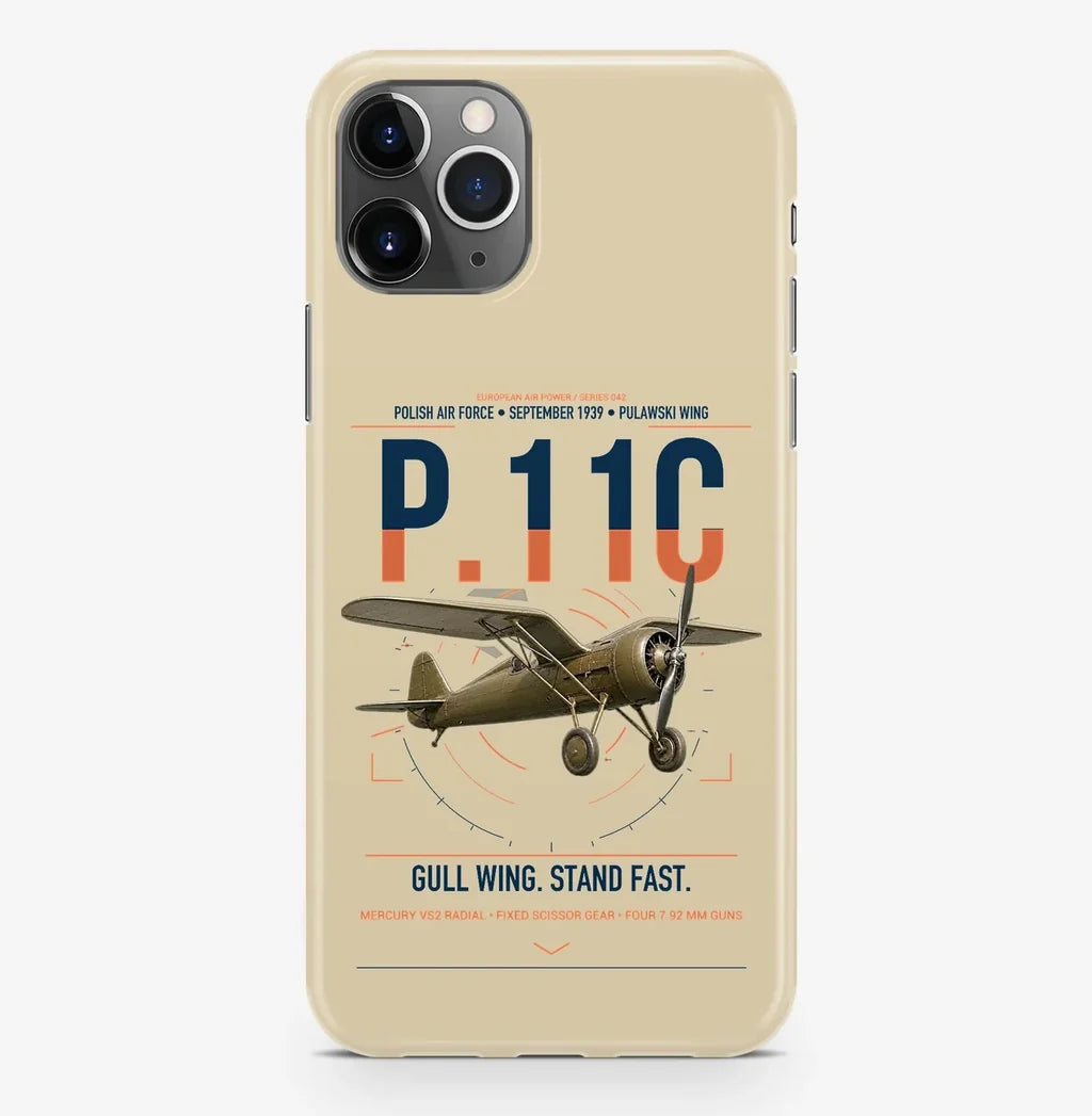 PZL P.11c design on beige magsafe iphone case, for iPhone Pro Max