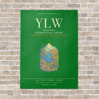 Thumbnail for Kelowna International Airport YLW - Canvas Framed - Green