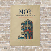 Thumbnail for Mobile Regional Airport MOB vertical canvas print - no frame - beige background