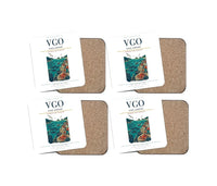Thumbnail for Vigo Airport (VGO) design on white 4 pieces set coaster
