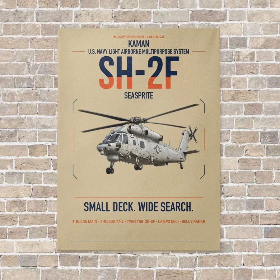 Kaman SH-2F Seasprite vertical canvas print - no frame - beige background