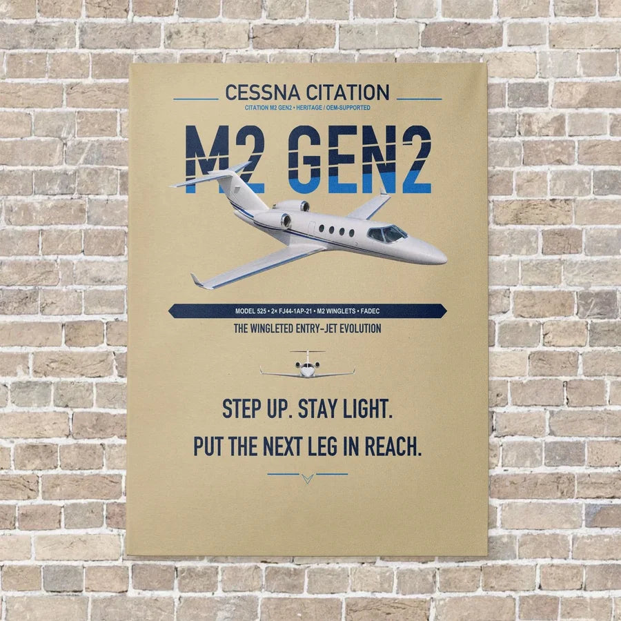 Cessna Citation M2 Gen2 vertical canvas print - no frame - beige background
