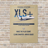 Thumbnail for Cessna Citation XLSPlus vertical canvas print - no frame - beige background