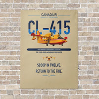 Thumbnail for Canadair CL-415 vertical canvas print - no frame - beige background