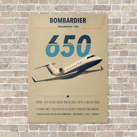 Thumbnail for Bombardier Challenger 650 vertical canvas print - no frame - beige background