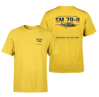 Thumbnail for Savoia-Marchetti SM.79-II Sparviero design on yellow t-shirt, double-side print