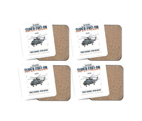 Thumbnail for Sud Aviation SA 321G Super Frelon design on white 4 pieces set coaster