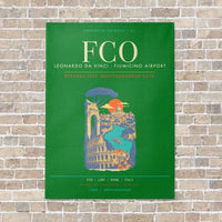 Thumbnail for Rome Leonardo da Vinci Fiumicino Airport FCO - Canvas Framed - Green