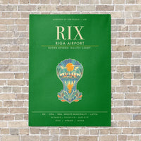 Thumbnail for Riga Airport RIX - Canvas Framed - Green