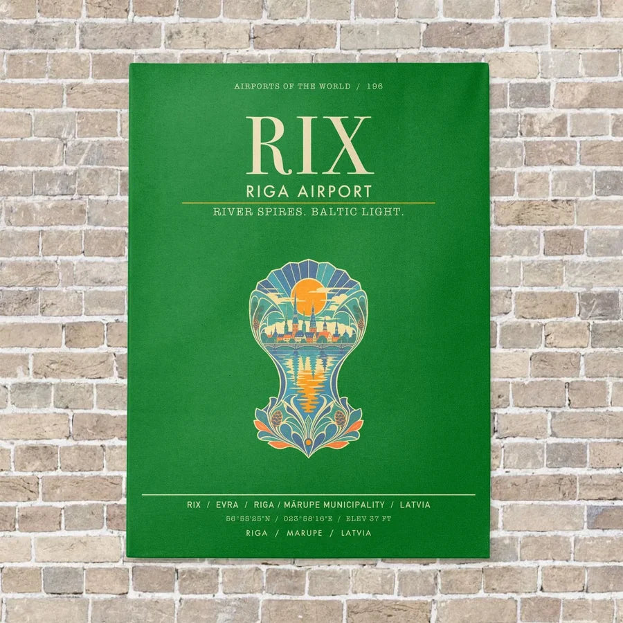Riga Airport RIX - Canvas Framed - Green