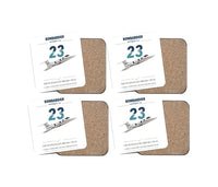 Thumbnail for Bombardier Learjet 23 design on white 4 pieces set coaster