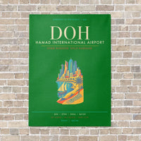 Thumbnail for Hamad International Airport Doha DOH - Canvas Framed - Green