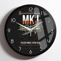 Thumbnail for Fairey Swordfish Mk I design on black framed wall clock