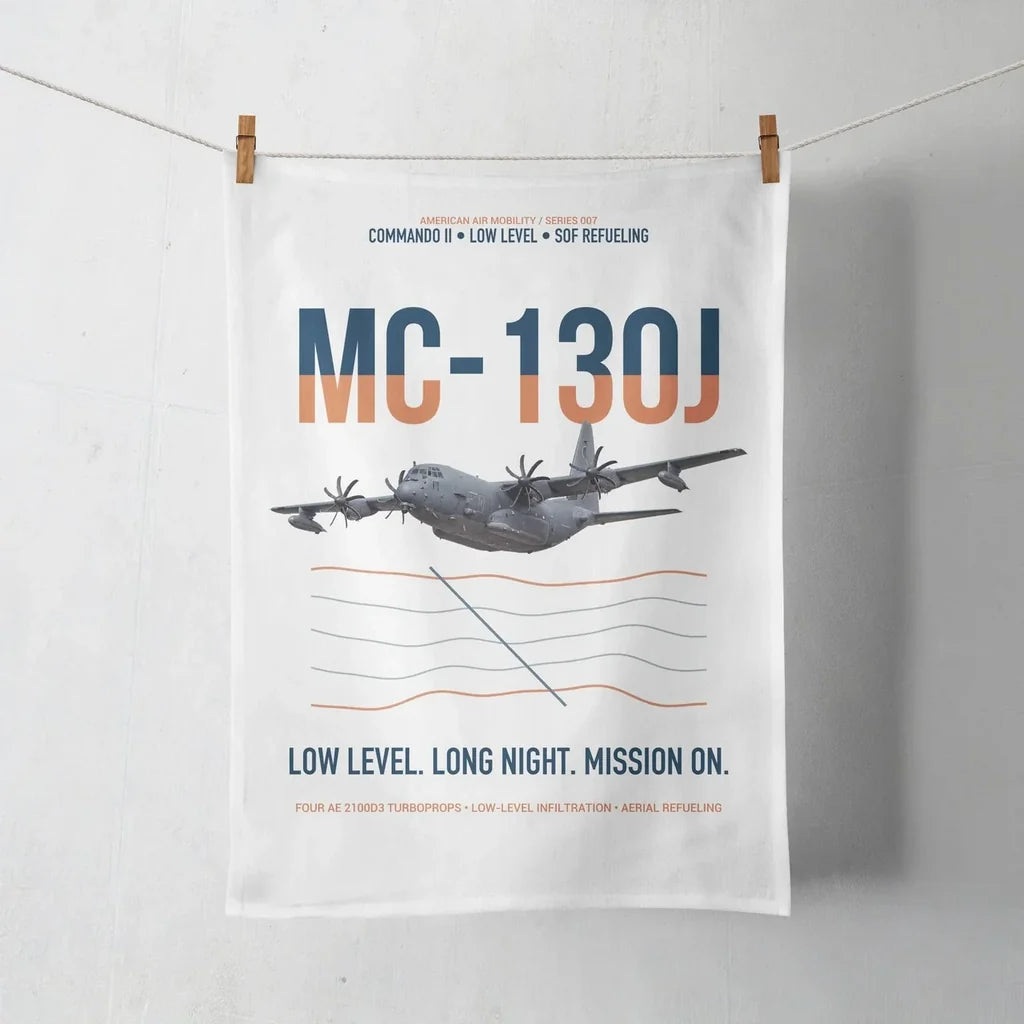 MC-130J COMMANDO II design on white towel
