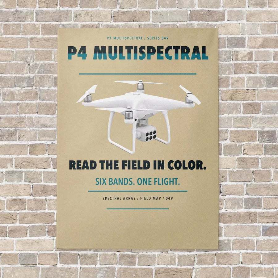 DJI P4 Multispectral vertical canvas print - no frame - beige background