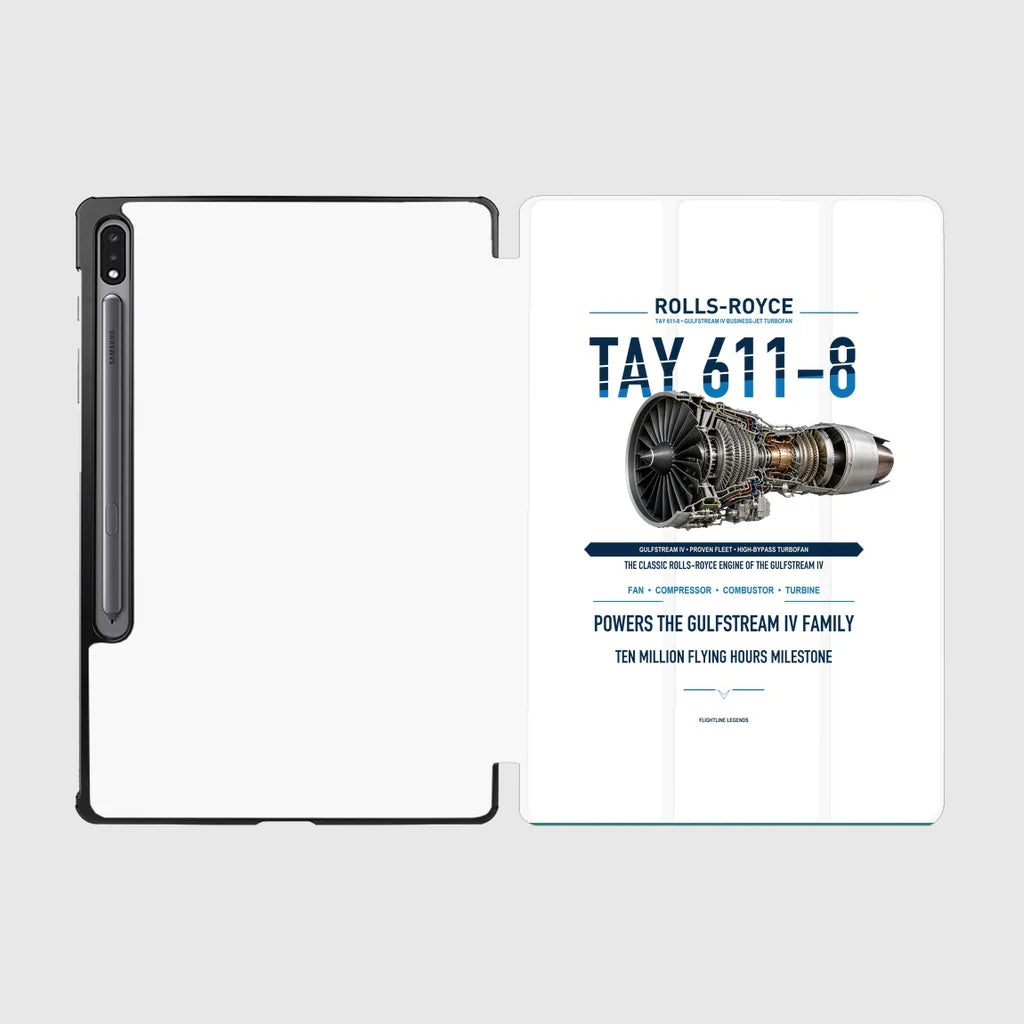 TAY 611-8 design on white samsung tablet tablet case