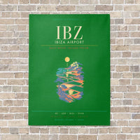 Thumbnail for Ibiza Airport IBZ - Canvas Framed - Green