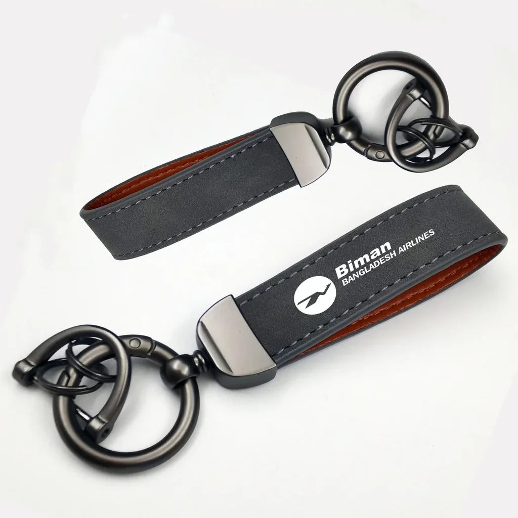 Biman Bangladesh Horseshoe Buckle key chain in gray