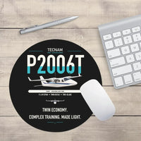 Thumbnail for Tecnam P2006T design on black round mouse pad