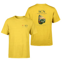 Thumbnail for Saarbrucken Airport (SCN) design printed on yellow double-side t-shirt