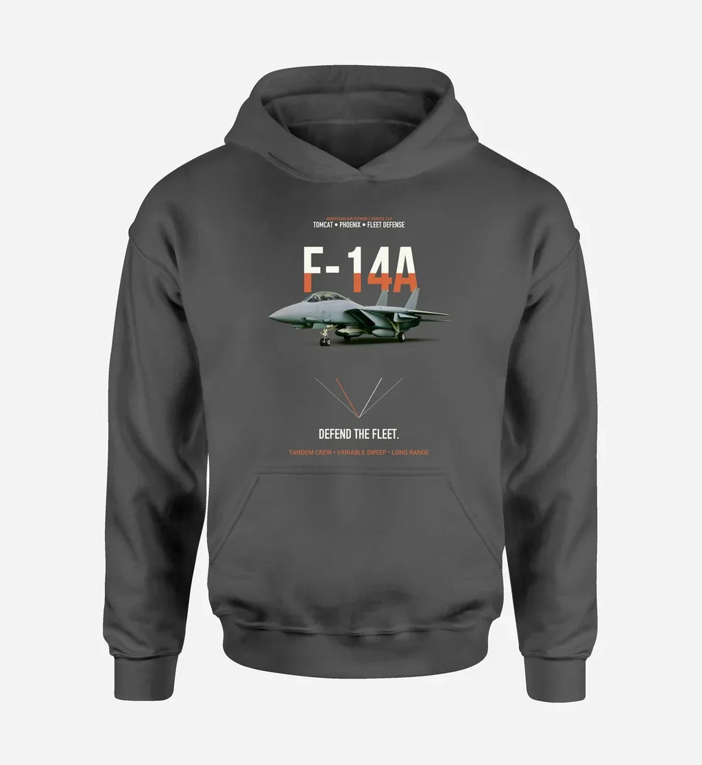 F-14A TOMCAT design on dark gray hoodie single side