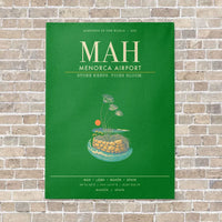 Thumbnail for Menorca Airport MAH - Canvas Framed - Green