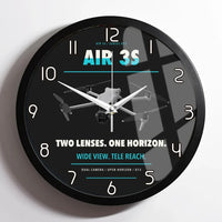 Thumbnail for DJI Air 3S design on black framed wall clock