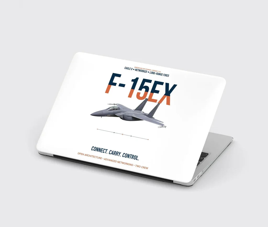 F-15EX Eagle II Connect Carry Control design on white MacBook case