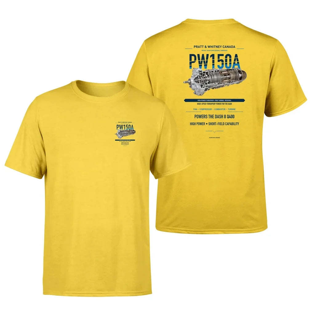PW150A design on yellow t shirt