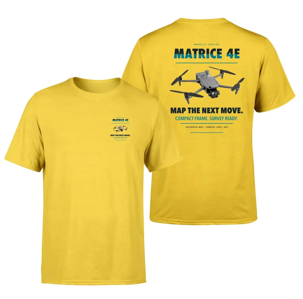 DJI Matrice 4E design on yellow t shirt