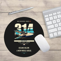 Thumbnail for Boeing 314 Clipper design on black round mouse pad