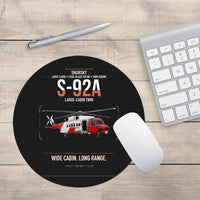 Thumbnail for Sikorsky S-92A design on black round mouse pad