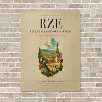 Thumbnail for Rzeszów-Jasionka Airport RZE vertical canvas print - no frame - beige background