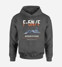 Thumbnail for F-5N F Adversary design on dark gray double-side hoodie, single-side print