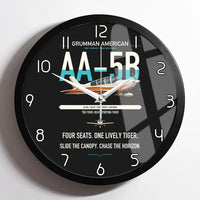 Thumbnail for Grumman American AA-5B Tiger design on black framed wall clock